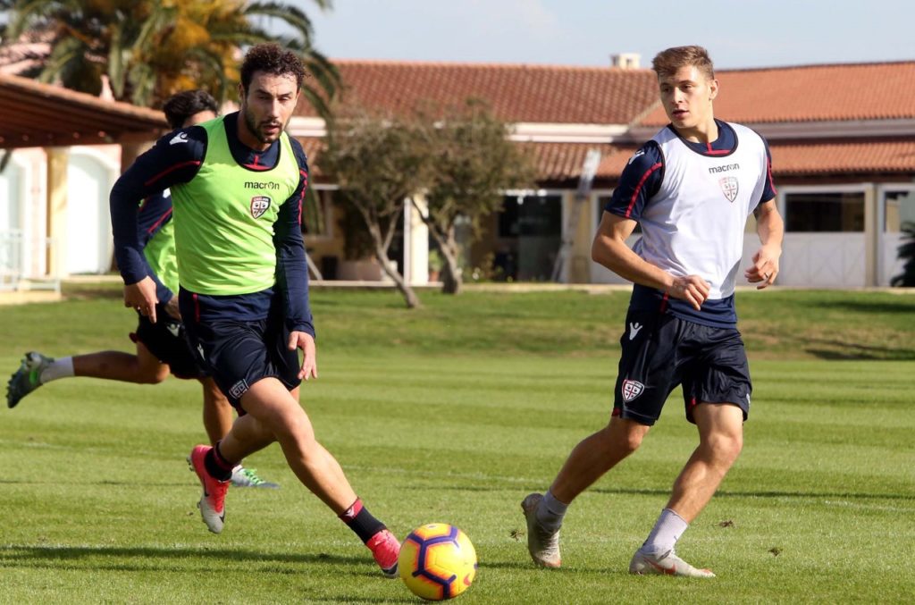 Allenamento Cagliari, Barella e Ionita. Media Day