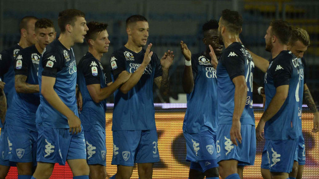 EMPOLI-CAGLIARI 19-08-2018 ESULTANZA EMPOLI DOPO IL GOL DI KRUNIC RADE. GALASSI SILVANO/SILPRESS