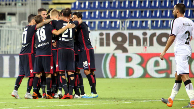 Cagliari 12 08 2018 Presso Sardegna Arena - Incontro di Coppa Italia Cagliari vs Palermo
nella foto: esultanza di leonardo pavoletti del cagliari
SILPRESS/ENRICO LOCCI