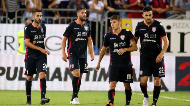 Cagliari 12 08 2018 Presso Sardegna Arena - Incontro di Coppa Italia Cagliari vs Palermo
nella foto: esultanza di leonardo pavoletti del cagliari
SILPRESS/ENRICO LOCCI