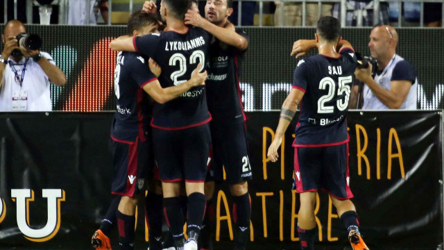 Cagliari 12 08 2018 Presso Sardegna Arena - Incontro di Coppa Italia Cagliari vs Palermo
nella foto: esultanza di leonardo pavoletti del cagliari
SILPRESS/ENRICO LOCCI