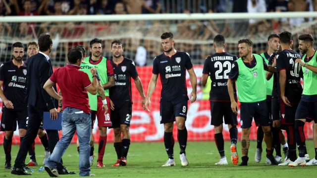 Cagliari 12 08 2018 Presso Sardegna Arena - Incontro di Coppa Italia Cagliari vs Palermo
nella foto: giocatori a fine gara
SILPRESS/ENRICO LOCCI