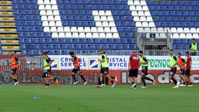 Cagliari 12 08 2018 Presso Sardegna Arena - Incontro di Coppa Italia Cagliari vs Palermo
nella foto:i giocatori in riscaldamento
SILPRESS/ENRICO LOCCI
