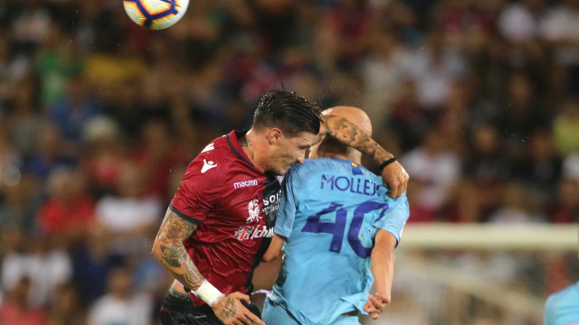 Cagliari 08 08 2018 Presso Sardegna Arena - Amichevole Cagliari vs Altetico Madrid
nella foto: Fabio Pisacane e molejo
SILPRESS/ENRICO LOCCI