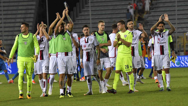 EMPOLI-CAGLIARI 19-08-2018 SALUTI A FINE PARTITA. GALASSI SILVANO/SILPRESS