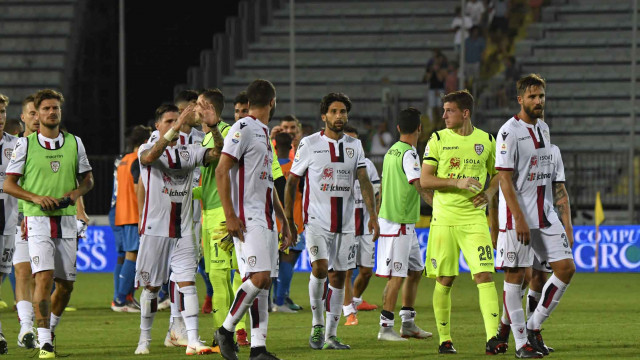 EMPOLI-CAGLIARI 19-08-2018 SALUTI A FINE PARTITA. GALASSI SILVANO/SILPRESS