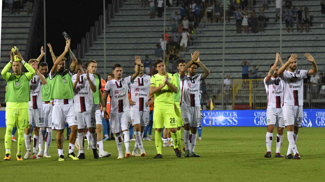 EMPOLI-CAGLIARI 19-08-2018 SALUTI A FINE PARTITA. GALASSI SILVANO/SILPRESS