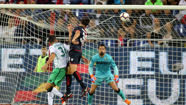 Cagliari 26 08 08 2018 Presso Stadio Sardegna Arena - Campionato serie A tim incontro Cagliari vs Sassuolo
nella foto: gol di leonardo pavoletti del cagliari
SILPRESS/ENRICO LOCCI