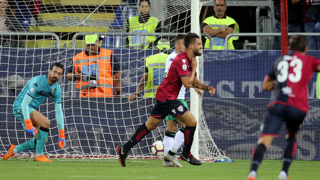 Cagliari 26 08 08 2018 Presso Stadio Sardegna Arena - Campionato serie A tim incontro Cagliari vs Sassuolo
nella foto: esultanza di leonardo pavoletti del cagliari
SILPRESS/ENRICO LOCCI