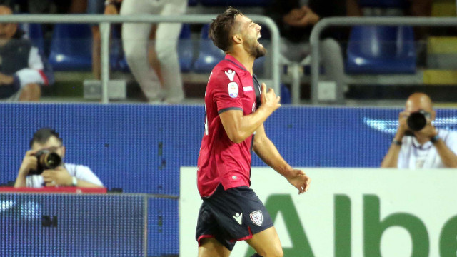 Cagliari 26 08 08 2018 Presso Stadio Sardegna Arena - Campionato serie A tim incontro Cagliari vs Sassuolo
nella foto: esultanza di leonardo pavoletti del cagliari
SILPRESS/ENRICO LOCCI