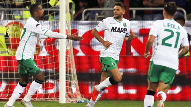 Cagliari 26 08 08 2018 Presso Stadio Sardegna Arena - Campionato serie A tim incontro Cagliari vs Sassuolo
nella foto: esultanza di Domenico Berardi del sassuolo
SILPRESS/ENRICO LOCCI