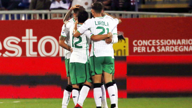 Cagliari 26 08 08 2018 Presso Stadio Sardegna Arena - Campionato serie A tim incontro Cagliari vs Sassuolo
nella foto: esultanza di Domenico Berardi del sassuolo
SILPRESS/ENRICO LOCCI
