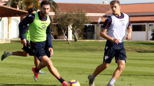 Allenamento Cagliari, Barella e Ionita. Media Day