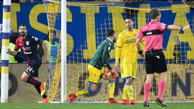 FROSINONE-CAGLIARI 02-12-2018 ESULTANZA DI FARIAS. SILPRESS
