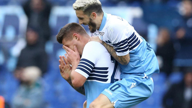 LAZIO-CAGLIARI 22-12-2018 ESULTANZA DI SERGEJ MILINKOVIC E SAVIC. MARCO IORIO/SILPRESS