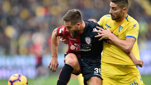 FROSINONE-CAGLIARI 02-12-2018 LEONARDO PAVOLETTI E CAPUANO. SILPRESS