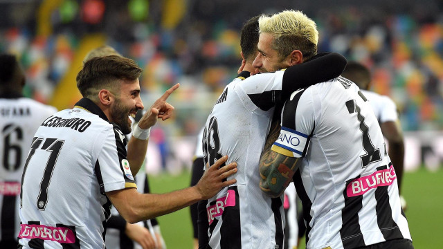 29-12-2018. UDINESE-CAGLIARI. BEHRAMI E D'ALESSANDRO ESULTANO DOPO IL GOL.SILPRESS