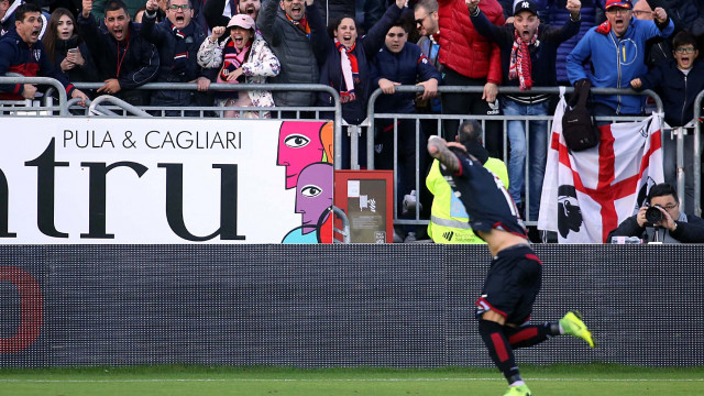 Cagliari 24 12 08 2018 Presso Stadio Sardegna Arena - Campionato serie A tim incontro Cagliari vs Genoa
nella foto: esultanza di diego farias del cagliari
SILPRESS/ENRICO LOCCI