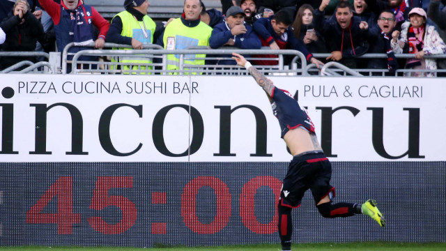 Cagliari 24 12 08 2018 Presso Stadio Sardegna Arena - Campionato serie A tim incontro Cagliari vs Genoa
nella foto: esultanza di diego farias del cagliari
SILPRESS/ENRICO LOCCI