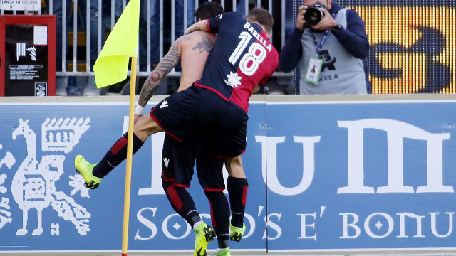 Cagliari 24 12 08 2018 Presso Stadio Sardegna Arena - Campionato serie A tim incontro Cagliari vs Genoa
nella foto: esultanza di diego farias del cagliari
SILPRESS/ENRICO LOCCI