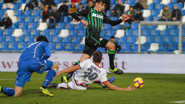 REGGIO EMILIA, ITALIA, 26-01-19 - 21° GIORNATA DI CAMPIONATO SERIE A TIM - MAPEI STADIUN, SASSUOLO VS CAGLIARI,BY CASTALDI, NELLA FOTO: LEONARDO PAVOLETTI E ANDREA CONSIGLI