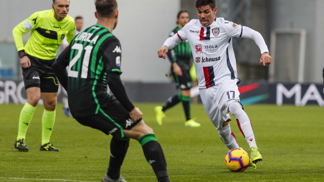REGGIO EMILIA, ITALIA, 26-01-19 - 21° GIORNATA DI CAMPIONATO SERIE A TIM - MAPEI STADIUN, SASSUOLO VS CAGLIARI,BY CASTALDI, NELLA FOTO: DIEGO FARIAS SU POL LIROLA