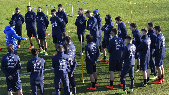 COVERCIANO RITIRO DELLA NAZIONALE 04-02-2019 ROBERTO MANCINI PARLA ALLA SQUADRA. GALASSI SILVANO/ SILPRESS