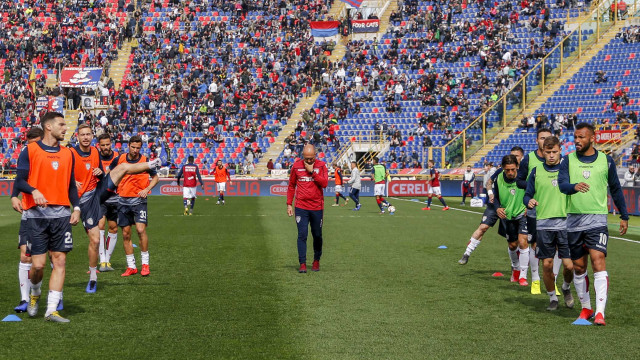BOLOGNA ITALIA, 10-03-19 - 27° GIORNATA DI CAMPIONATO SERIE A TIM - STADIO RENATO DALL'ARA, BOLOGNA VS CAGLIARI, BY CASTALDI / SILPRESS NELLA FOTO: RISCALDAMNTO CAGLIARI