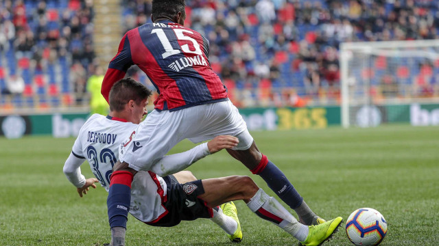 BOLOGNA ITALIA, 10-03-19 - 27° GIORNATA DI CAMPIONATO SERIE A TIM - STADIO RENATO DALL'ARA, BOLOGNA VS CAGLIARI, BY CASTALDI / SILPRESS NELLA FOTO: CONTRASTO DESPODOV KIRIL E IBRAHIMA MBAYE