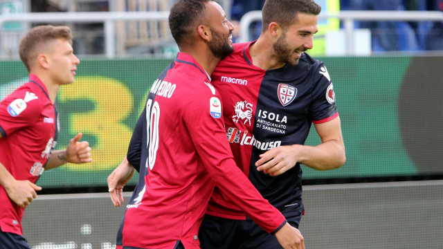 Cagliari 07 04 2019 Presso Stadio Sardegna Arena - Campionato serie A tim incontro Cagliari vs Spal
nella foto:esultanza di Paolo Faragò del cagliari
SILPRESS/ENRICO LOCCI