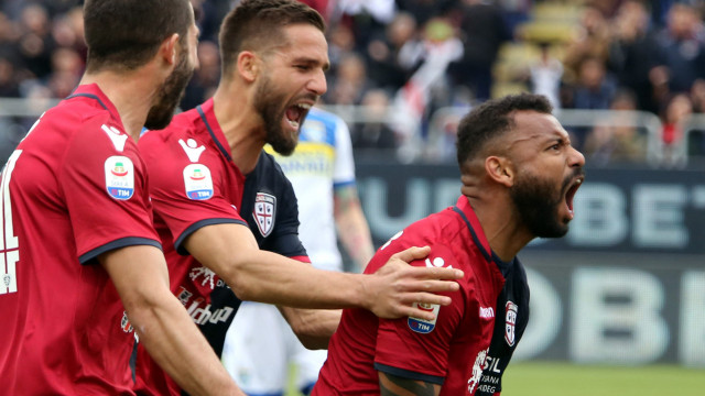 Cagliari 20 04 2019 Presso Stadio Sardegna Arena - Campionato serie A tim incontro Cagliari vs Frosinone
nella foto: esultanza di joao pedro del cagliari
SILPRESS/ENRICO LOCCI