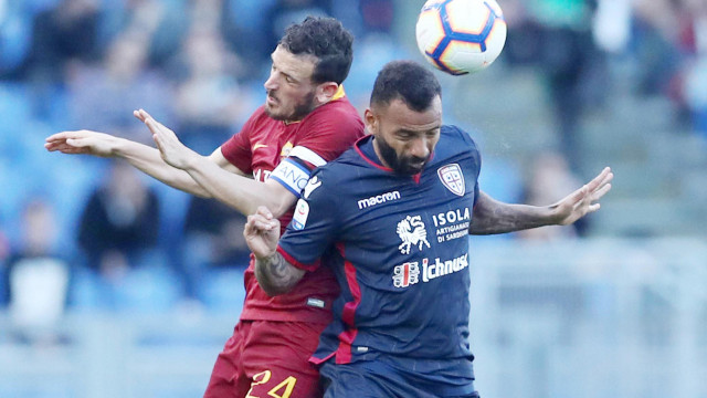 ROMA-CAGLIARI 27-04-2019 FLORENZI E JOAO PEDRO. MATTEO CIAMBELLI/SILPRESS
