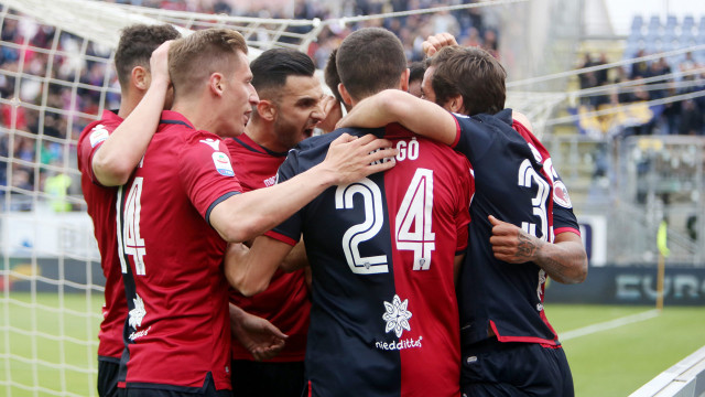 Cagliari 20 04 2019 Presso Stadio Sardegna Arena - Campionato serie A tim incontro Cagliari vs Frosinone
nella foto: esultanza di joao pedro del cagliari
SILPRESS/ENRICO LOCCI