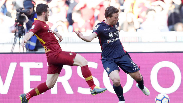 ROMA-CAGLIARI 27-04-2019 FLORENZI E LUCA PELLEGRINI. MATTEO CIAMBELLI/SILPRESS