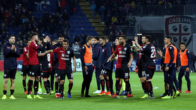 Cagliari 02 04 2019 Presso Stadio Sardegna Arena - Campionato serie A tim incontro Cagliari vs Juventus
nella foto: i giocatori del cagliari a fine gara
SILPRESS/ENRICO LOCCI