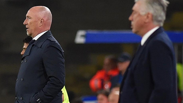 NAPOLI-CAGLIARI 05-05-2019 CARLO ANCELOTTI E ROANDO MARAN. SILPRESS