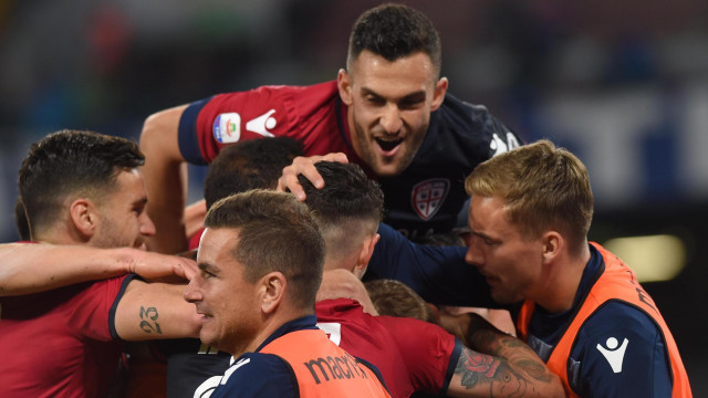 NAPOLI-CAGLIARI 05-05-2019 ESULTANZA DI LEONARDO PAVOLETTI . SILPRESS