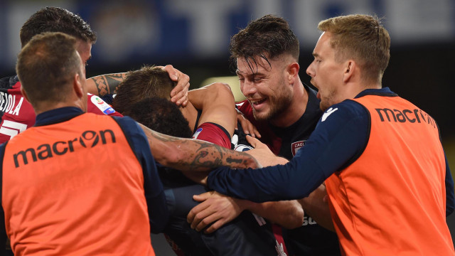 NAPOLI-CAGLIARI 05-05-2019 ESULTANZA DI LEONARDO PAVOLETTI . SILPRESS