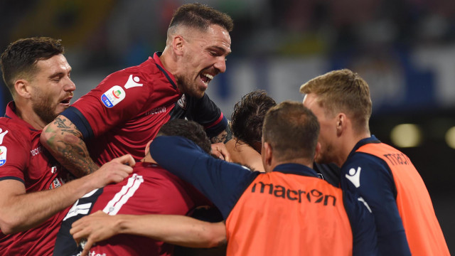 NAPOLI-CAGLIARI 05-05-2019 ESULTANZA DI LEONARDO PAVOLETTI . SILPRESS