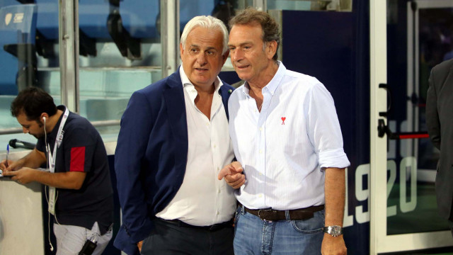 Cagliari 25 08 2019 Presso Stadio Sardegna Arena - Campionato serie A Tim 2019-20 incontro Cagliari vs Brescia
nella foto: massimo cellino e stefano filucchi
SILPRESS/ENRICO LOCCI