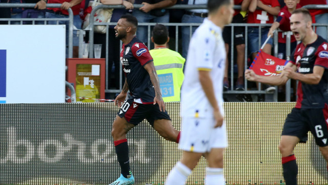 Cagliari 29 09 2019 Presso Stadio Sardegna Arena - Campionato serie A Tim 2019-20 incontro Cagliari vs Hellas Verona
nella foto: esultanza di joao pedro del cagliari
SILPRESS/ENRICO LOCCI