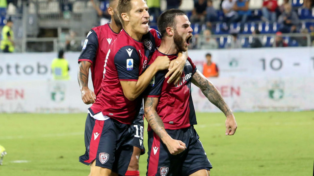 Cagliari 20 09 2019 Presso Stadio Sardegna Arena - Campionato serie A Tim 2019-20 incontro Cagliari vs Genoa
nella foto: esultanza di Joao Pedro del cagliari
SILPRESS/ENRICO LOCCI