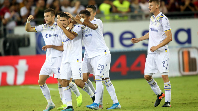 Cagliari 29 09 2019 Presso Stadio Sardegna Arena - Campionato serie A Tim 2019-20 incontro Cagliari vs Hellas Verona
nella foto: esultanza di Davide Faraoni dell'hellas verona
SILPRESS/ENRICO LOCCI