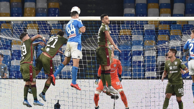 Napoli 25 Settembre 2019 Stadio San Paolo Campionato Serie A Tim 2019/20 Napoli - Cagliari nella foto:OLSE, IONITA E SIMEONE Foto - Agostino Gemito -DarosPhoto