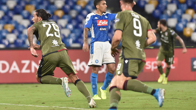 Napoli 25 Settembre 2019 Stadio San Paolo Campionato Serie A Tim 2019/20 Napoli - Cagliari nella foto: ESULTANZA DI CASTRO Foto - Agostino Gemito -DarosPhoto