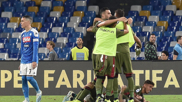Napoli 25 Settembre 2019 Stadio San Paolo Campionato Serie A Tim 2019/20 Napoli - Cagliari nella foto: ESULTANZA DI CASTRO Foto - Agostino Gemito -DarosPhoto