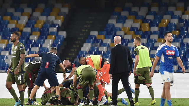 Napoli 25 Settembre 2019 Stadio San Paolo Campionato Serie A Tim 2019/20 Napoli - Cagliari nella foto: ESULTANZA DI CASTRO Foto - Agostino Gemito -DarosPhoto