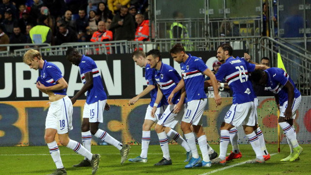 Cagliari 02 12 2019 Presso Stadio Sardegna Arena - Campionato serie A Tim 2019-20 incontro Cagliari vs Sampdoria
nella foto: esultanza di Fabio Quagliarella della sampdoria
SILPRESS/ENRICO LOCCI
