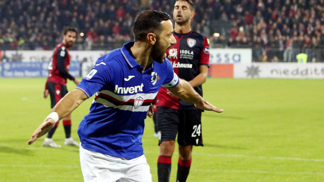 Cagliari 02 12 2019 Presso Stadio Sardegna Arena - Campionato serie A Tim 2019-20 incontro Cagliari vs Sampdoria
nella foto: esultanza di Fabio Quagliarella della sampdoria
SILPRESS/ENRICO LOCCI