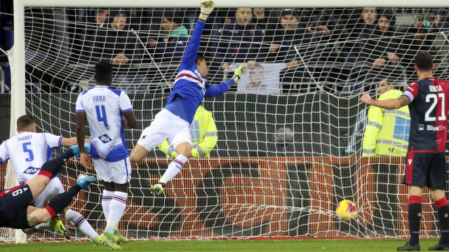 Cagliari 05 12 2019 Presso Stadio Sardegna Arena - Coppa Italia 2019-20 incontro Cagliari vs Sampdoria
nella foto: gol di Alberto Cerri del cagliari
SILPRESS/ENRICO LOCCI